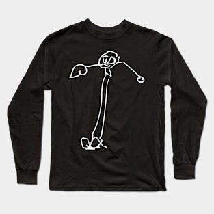 Kids Artwork Stick Man Fun Long Sleeve T-Shirt